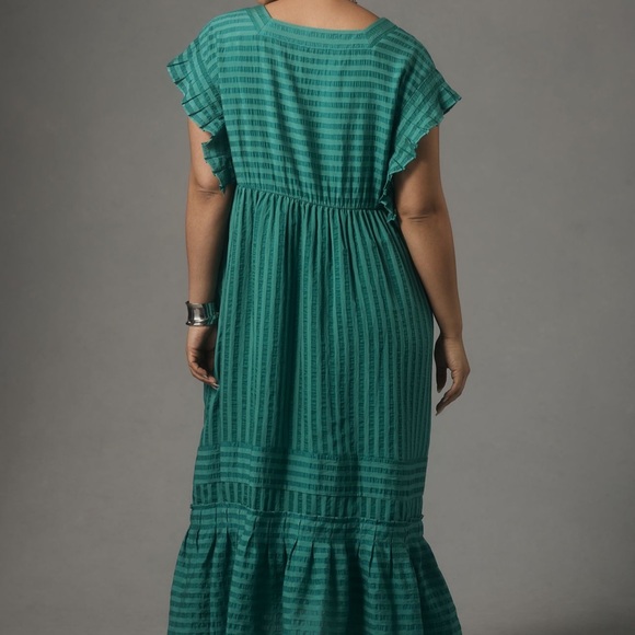 Green Anthropologie Midi-length Flutter Sleeve dress - Picture 7 of 8